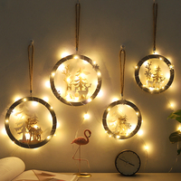 Artisanat en bois nordique Simple, pendentif rond d'un elk, atmosphère de noël, décoration de chambre de filles, décoration murale