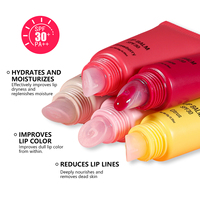 Baume à lèvres teinté rose hydratant SPF 30 à la vitamine E, saveur fraise, protection solaire, tube souple, gloss à lèvres, marque privée
