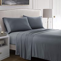 Parure de draps doux comme du coton 1800 fils, ensemble de literie 3 pièces en microfibre pour couette unie