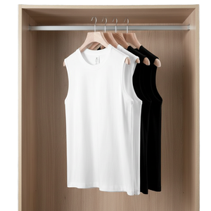 Washed Summer Sleeveless T-shirt Vest Men's Loose Trendy Retro Style Sleeve Outerwear Sports Plus Size T-shirt - Product Image 1