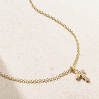 Collier croix diamant en or 14 carats Bijoux chrétiens Collier tendance Collier en argent sterling S925 plaqué non terni Collier pendentif