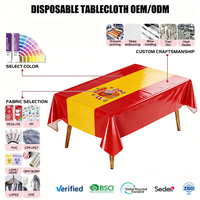 Nappe de table rectangulaire jetable en plastique personnalisée avec logo imprimé pour décoration de fête de luxe