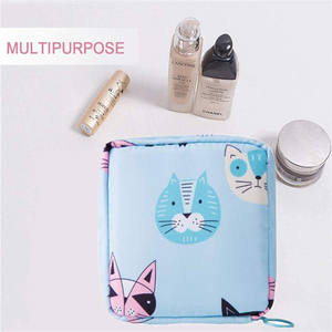Nylon Waterdicht Cartoon Patroon Mode Rits Sluiting Draagbare Periode Tassen Tampon Zakje Maandverband Opbergtas - Product Image 2