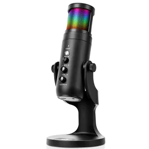 Micros Mikrofon Microfono Professional Computer Condenser Mic USB RGB Gaming Microphone for Youtube Live Streaming Recording