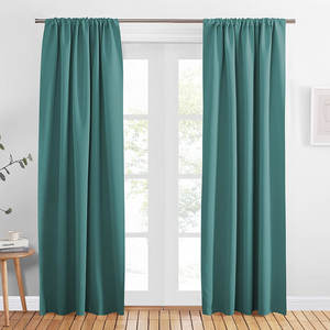 Mer sarcelle rideaux occultants longs panneaux thermiques solide doux <span class=keywords><strong>court</strong></span> <span class=keywords><strong>rideau</strong></span> nuances pour cuisine salle de bain chambre - Product Image 2