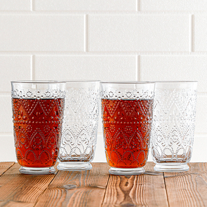473ml cổ điển thủy tinh dập nổi uống Tumblers trang trí nước và nước trái cây Thủy Tinh Bộ - Product Image 4
