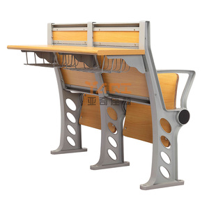 Yachi Seat Aluminum Alloy School Bench YA-X016A <b>Light</b> Gray With Handrails For Classroom Use - Product Image 1