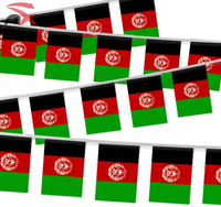 Drapeau de pays personnalisé drapeau de vacances en polyester national chaîne afghan drapeau de bruant pour la décoration