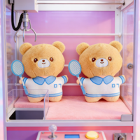 Peluches d'ours personnalisées douces de 8 pouces, rembourrées en coton PP, jouets pour enfants à thème dessin animé et anime, pour machines à griffes et anti-stress