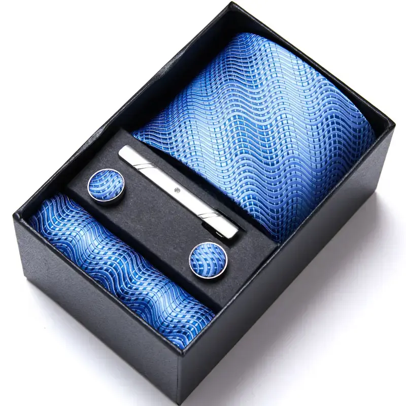 गतिशीलता स्लिम Gravatas 7.5 cm व्यापार संबंधों रूमाल Cufflink सेट टाई क्लिप ग्रीन नेकटाई पुरुषों में शादी के लिए उपहार बॉक्स