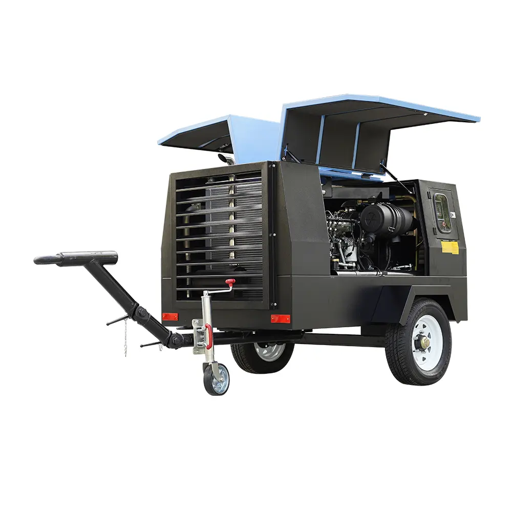 Compressor Engine 21Bar Screw Diesel Air Compressor 185 Cfm Air Compressor Diesel Portable Mining Air Compressor Diesel Engine 185Cfm Jack Hammer