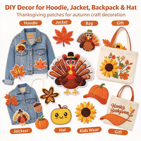 Patchs brodés de Thanksgiving, thème automne, ferme, récolte, citrouille, maïs, applique brodée à la machine pour vêtements et sacs