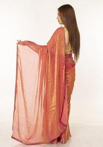 Elegante Sari de Algodón con Bordado Dorado, Prenda Étnica India Atemporal para Bodas, Festivales y Reuniones Familiares - Product Image 2