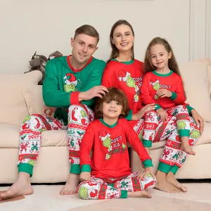 Süblimasyon boş noel pijama seti 2022 hızlı kargo Amazon dilek AliExpress toptan pamuk aile noel pijama