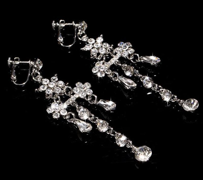 Collier Fantaisie Femme – Cristal Autrichien, Aspect Diamant, Plaqué Platine, Neuf Avec étiquettes