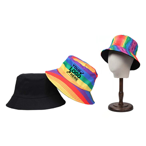 Reversible Rainbow Bucket <b>Hat</b> <b>for</b> Pride Festivals Summer Beach Outdoor Sun Protection Unisex Fashion Trendy Wear - Product Image 1
