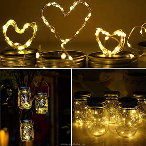 12Pcs <b>Solar</b> Mason Jar Lid <b>Lights</b> 30LED Copper Wire <b>String</b> <b>Light</b> Waterproof <b>Solar</b> Auto On‑Off Outdoor Garden Decoration - Product Image 3