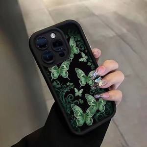 เคสโทรศัพท์มือถือ TPU กันกระแทกสไตล์เลนส์รูปผีเสื้อสีเขียวสำหรับ <span class=keywords><strong>Iphone8</strong></span> x XR XS 11 12 13 14 15 16 PRO MAX - Product Image 5