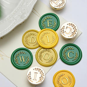 Cabezas de sellos de cera con alfabeto de hojas, grabado en latón, decoración para diario botánico, sello de cera para sellar - Product Image 2