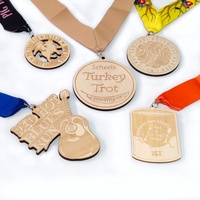 Médaille de Marathon Personnalisée en Bois Transparent Gravée à la Main, Durable, pour Fabricants et Grossistes