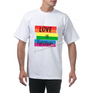 Ready to Ship Custom logo Print Happy <strong>Pride</strong> Month love Is love Pattern Men's <strong>Shirts</strong> Fashion Black <strong>t</strong> <strong>Shirt</strong> - Product Image 3