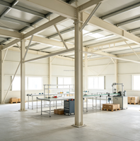 Bâtiment d'usine préfabriqué en structure acier personnalisée, grande portée, ossature métallique légère, construction d'atelier industriel