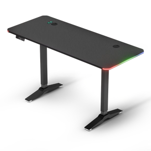 Bureau debout électrique noir, look professionnel, structure en acier thermolaqué, mobilier de bureau de direction - Product Image 1