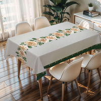 Rouleau de nappe en PVC imprimé motif floral vert clair RNPT pour restaurant
