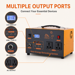 Station d'alimentation portable 110-220V 720Wh avec kit solaire, onduleur au lithium, charge rapide, UPS pour la maison et les situations d'urgence - Product Image 2