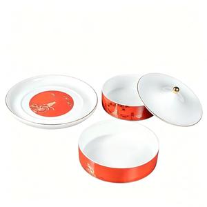 Porta Alimentos de Porcelana Premium TAO XI CHUAN, Estilo Palacio Imperial de la Ciudad Prohibida, Caja de Almuerzo de Varios Niveles para Servir Frutas - Product Image 2