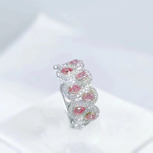 SGARIT <strong>Crafted</strong> Ladies Wedding <strong>Ring</strong> in Solid 18K White Gold, Embedded with 0.515CT VS Grade Natural Fancy pink Genuine diamond - Product Image 3