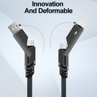 Câble de charge super rapide USB et USB-C Type-C 4 en 1 60W Téléphone et montre Câble de charge super rapide pour plusieurs appareils