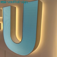 Enseignes LED 3D en métal personnalisées pour usage intérieur/extérieur, enseigne publicitaire de table blanche, décoration, affichage rétroéclairé, étanchéité IP65