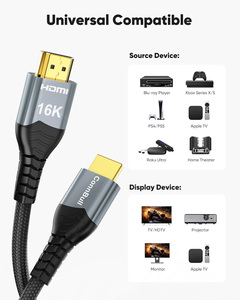 Câble <span class=keywords><strong>HDMI</strong></span> 2.2 16K A434 avancé, têtes dorées, connexion TV UHD, blindage, signal fluide pour ordinateur portable/ordinateur de bureau, haut-parleur - Product Image 6