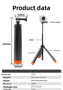 Para <span class=keywords><strong>palo</strong></span> de selfie de plástico compatible con extensión de trípode de flotabilidad cardán de <span class=keywords><strong>buceo</strong></span> de mano-diseño portátil - Product Image 6