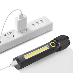 Hot New ánh sáng được xây dựng trong pin Kính thiên văn zoom COB USB có thể sạc lại hợp kim nhôm <span class=keywords><strong>Led</strong></span> Ngọn Đuốc Đèn chiến thuật đèn pin - Product Image 6