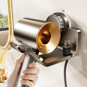 Soporte de Pared para Secador de Pelo con Succión, Color Gris Metálico, Rectangular, de Aluminio Fundido a Presión, Moldeado en una Sola Pieza, Duradero - Product Image 3