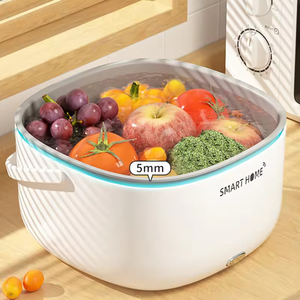 2026 Kitchen Accessories Double-layer <b>Basket</b> for <b>Washing</b> Vegetables & Fruit With Ultrasonic - Product Image 2