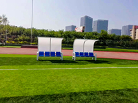 Siège de tribune pour terrain de football, banc de joueur, abri pour équipe de football avec couvre-pieds en caoutchouc et pare-soleil