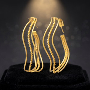 Boucles d'oreilles pendantes en laiton faites à la main avec pierres précieuses, bijoux ethniques bohèmes pour enfants - Product Image 3