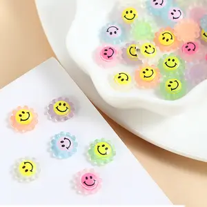 Nail Art Cartoon Smiley Zon Bloem Nail Sticker Decoratie 30Pcs