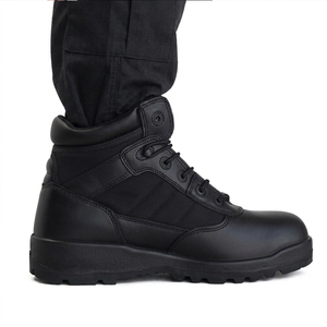Bottes mi-hautes noires TSB21 en cuir pleine fleur de vache avec semelle extérieure moulée par injection, toutes saisons, unisexe, vente en gros - Product Image 3