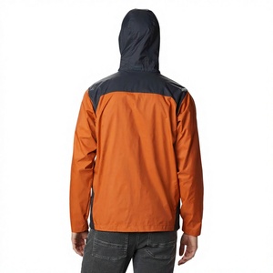 Unisex <b>Long</b> Sporty Hooded <b>Jacket</b> Lightweight Full Zip Windbreaker Color Block Outdoor Casual Custom Logo - Product Image 2