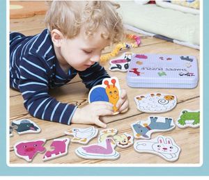 Puzzles créatifs pour enfants en bas âge, reconnaissance des couleurs, formes d'animaux, puzzle en 2 pièces pour enfants - Product Image 3