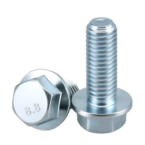 Cao cấp gb5787 tiêu chuẩn mặt bích Bolt din6921 M4-M12 không răng thép phẳng đầu đầy đủ/nửa chủ đề đồng bằng mạ điện kẽm kết thúc - Product Image 6