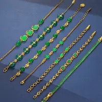 مجوهرات Xuping الرجعية محاكاة اليشم الزمرد سوار الوطني نمط مشبك مايتريا الذهب-مطلي اليد مجوهرات