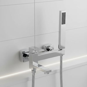 Tidgiugno raccordi per vasca da bagno <span class=keywords><strong>a</strong></span> parete <span class=keywords><strong>rubinetto</strong></span> per doccia monocomando Set doccia in ottone cromato miscelatore per vasca con doccetta - Product Image 4