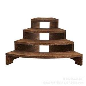 Solid Wood Tiered Display Rack 3 Floors Durable Storage <b>Shelf</b> For Tea Sets Home <b>Desktop</b> Jewelry Bracelets - Product Image 5