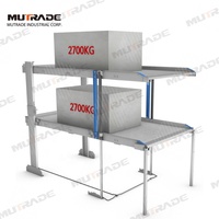 Élévateur de stationnement souterrain pour voitures, homologué CE, double unité, 2 niveaux, à fosse, à deux poteaux, empileur hydraulique, gain de place
