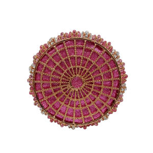 Sac de soirée pour femme, motif floral, strass, pochette scintillante perlée, sac à main en forme de boîte pour soirée - Product Image 5